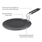 Borosil Hard Anodized Induction Base Concave Tawa 25CM