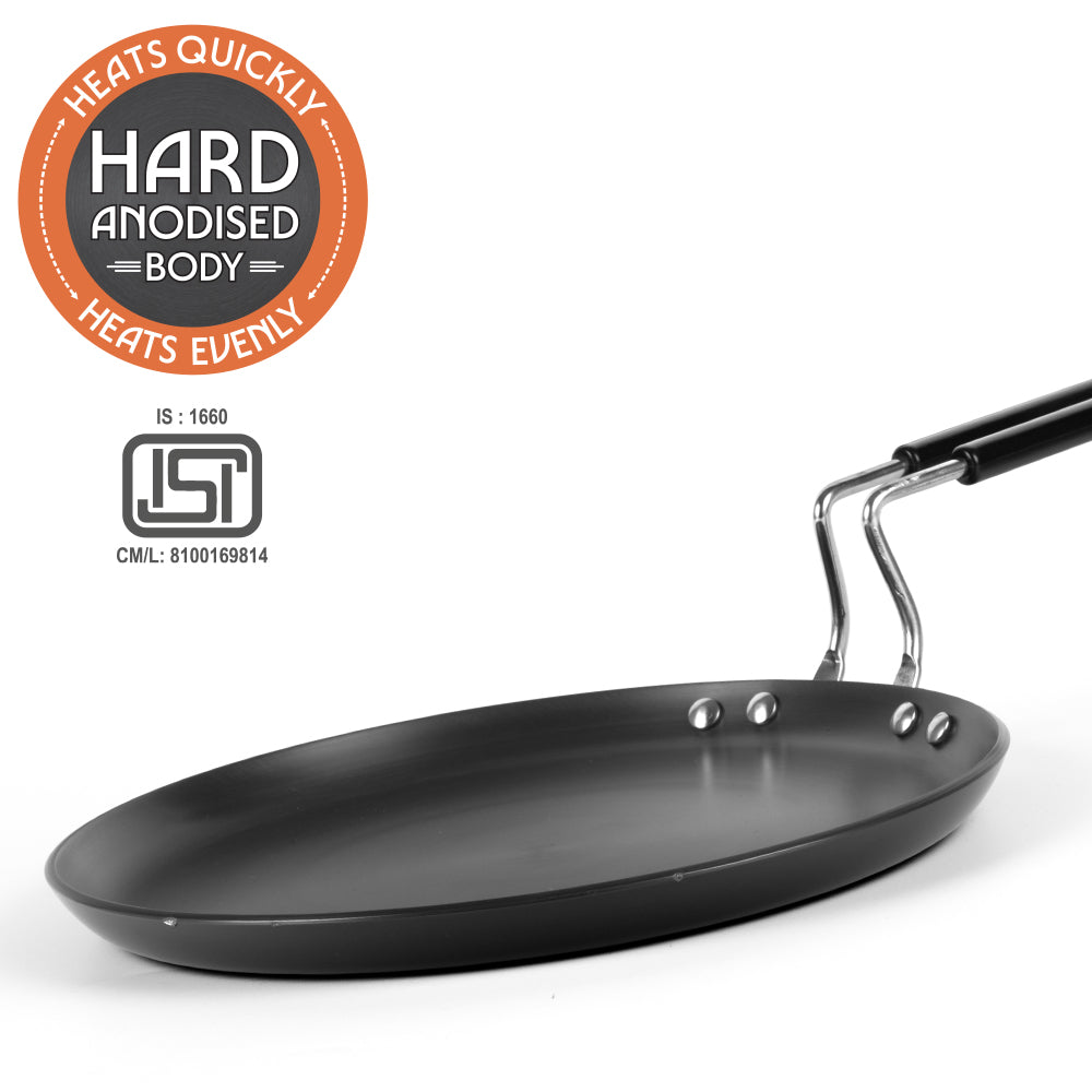 Borosil Hard Anodized Induction Base Flat Tawa 30CM