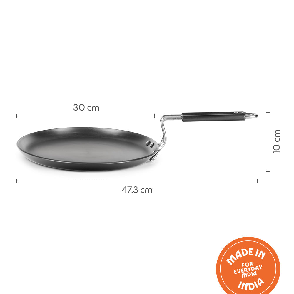 Borosil Hard Anodized Induction Base Flat Tawa 30CM
