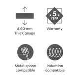 Borosil Hard Anodized Induction Base Flat Tawa 30CM