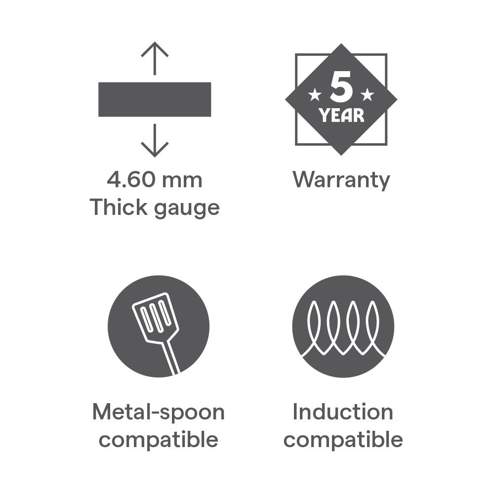 Borosil Hard Anodized Induction Base Flat Tawa 30CM