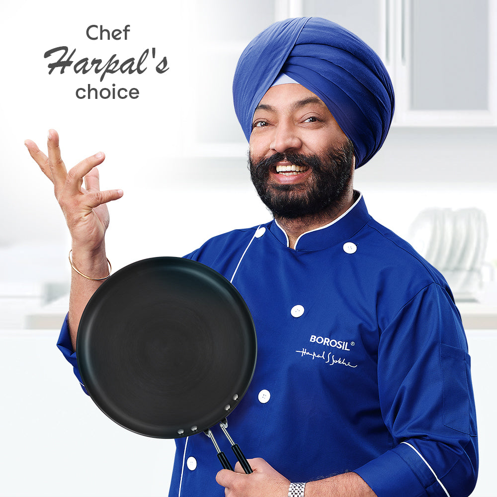 Borosil Hard Anodized Induction Base Flat Tawa 30CM