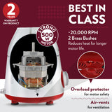 Borosil Powerful Mixer Grinder for Everyday Kitchen Use 500W