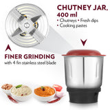 Borosil Powerful Mixer Grinder for Everyday Kitchen Use 500W