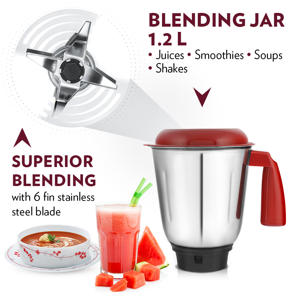 Borosil Powerful Mixer Grinder for Everyday Kitchen Use 500W
