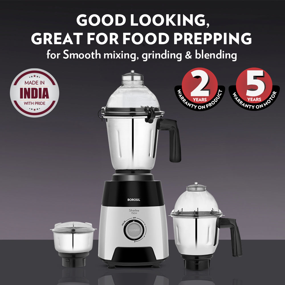 Borosil Silverline Mixer Grinder  750W