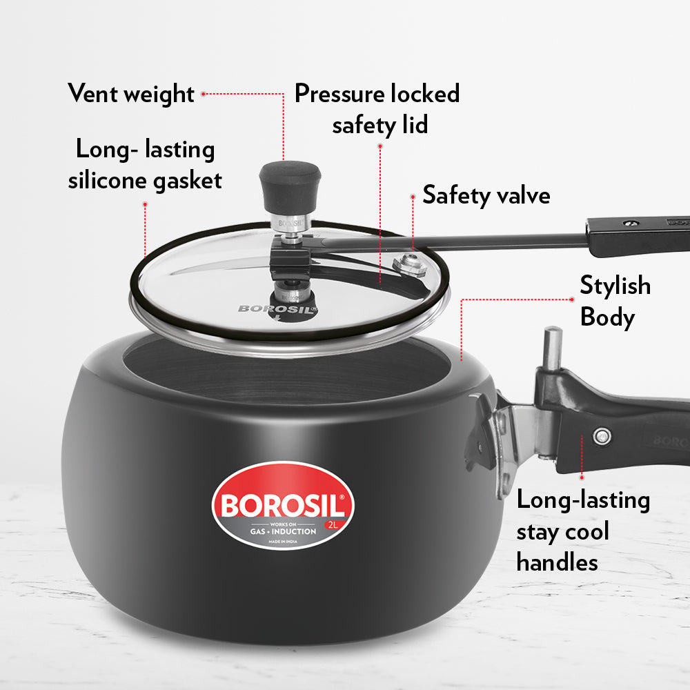 Borosil Pronto Hard Anodised Pressure Cooker