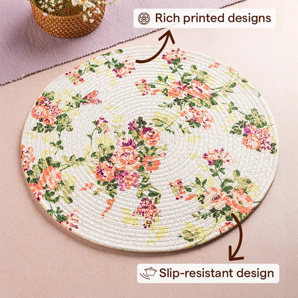 Borosil Amora Premia Table Mats Set of 4, Dia 5 Inch