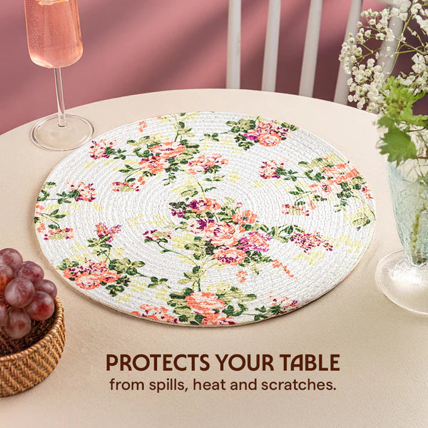 Borosil Amora Premia Table Mats Set of 4, Dia 5 Inch
