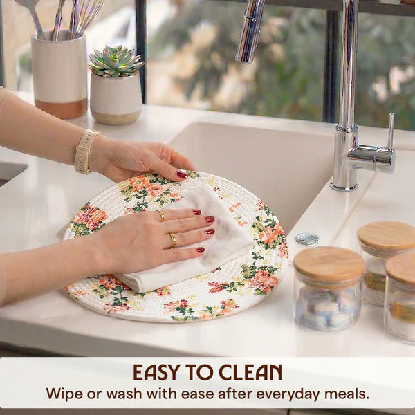 Borosil Amora Premia Table Mats Set of 4, Dia 5 Inch