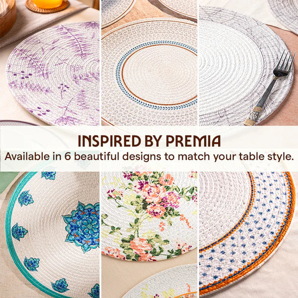 Borosil Amora Premia Table Mats Set of 4, Dia 5 Inch