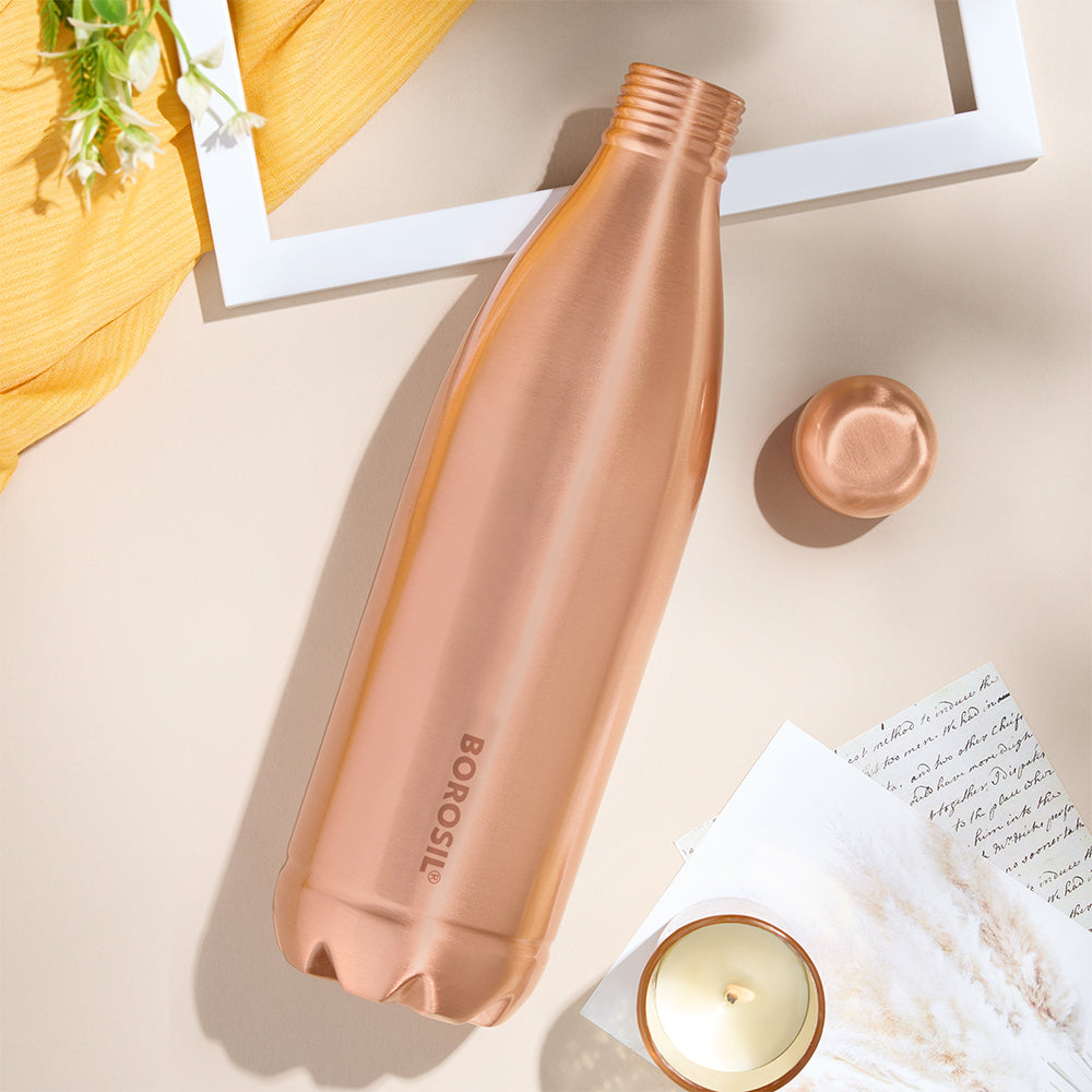 Borosil Canvas Plain Copper Bottle