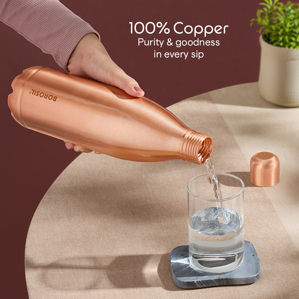 Borosil Canvas Plain Copper Bottle