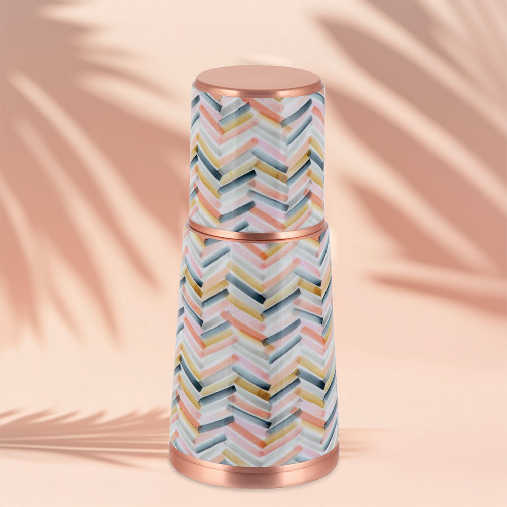Borosil Crest-Skylar Copper Bottle with Glass