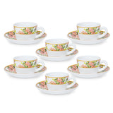 Borosil Larah Amora Cup n Saucer Set of 12, 140ml