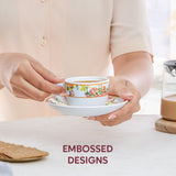 Borosil Larah Amora Cup n Saucer Set of 12, 140ml