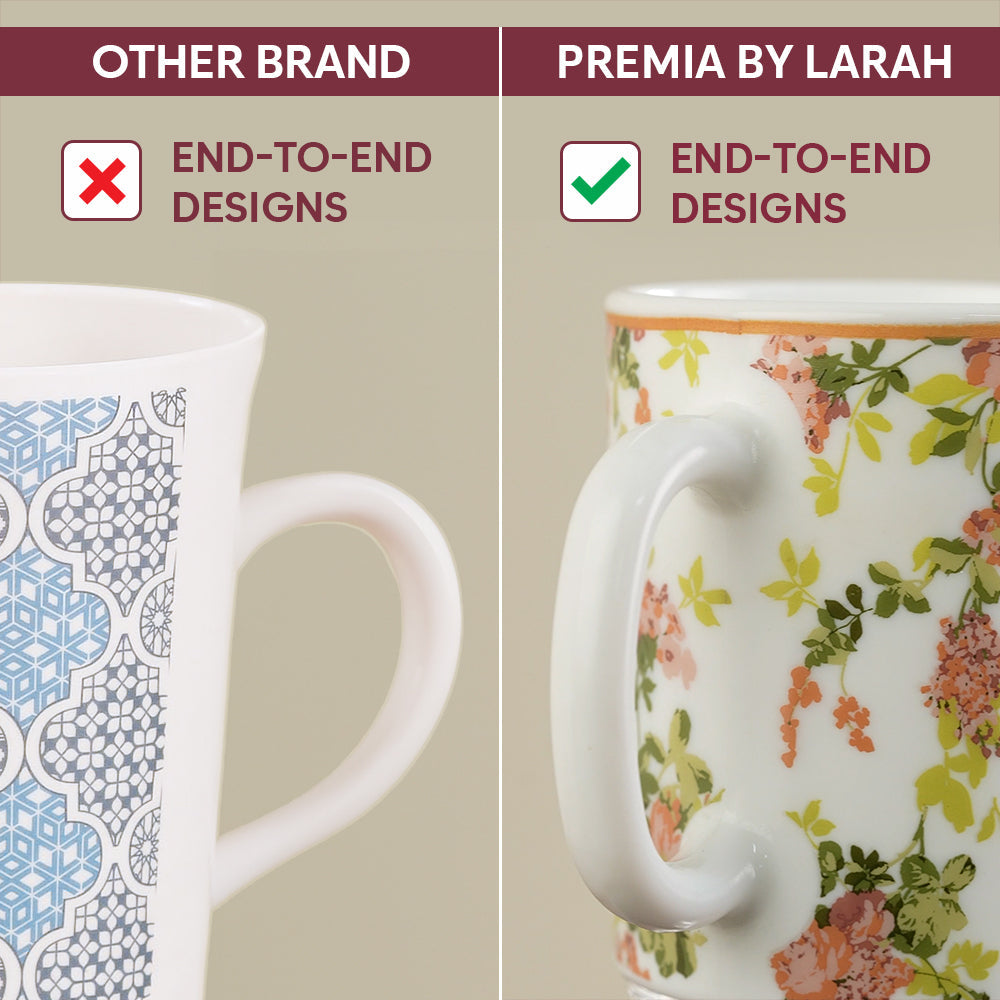 Borosil Larah Amora Cup n Saucer Set of 12, 140ml