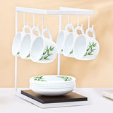 Borosil Larah Bamboo Leaves Cup n Saucer Set  of 12, 140ml