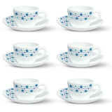 Borosil Larah Bluebell Cup n Saucer Set of 12, 140ml