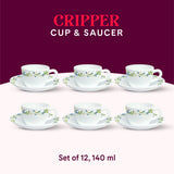 Borosil Larah Cripper Cup n Saucer Set