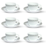 Borosil Larah Classic Cup n Saucer Set of 12, 140ml