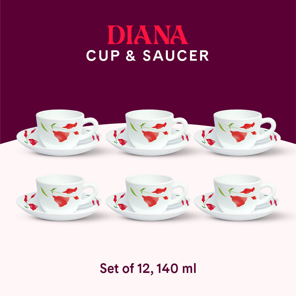 Borosil Larah Diana Cup n Saucer Set