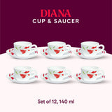 Borosil Larah Diana Cup n Saucer Set