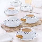 Borosil Larah Fabula Cup n Saucer Set of 12, 140ml