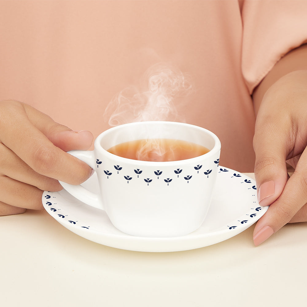 Borosil Larah Fabula Cup n Saucer Set of 12, 140ml