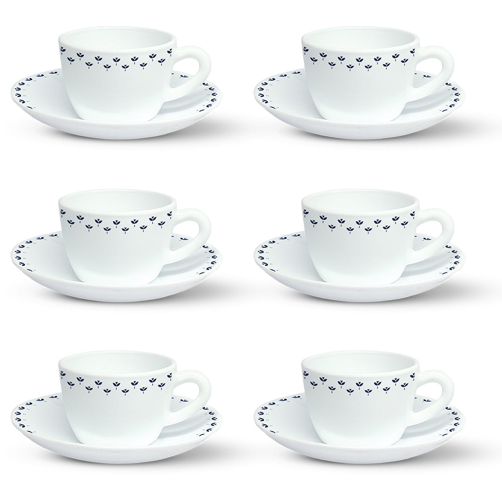 Borosil Larah Fabula Cup n Saucer Set of 12, 140ml