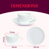 Borosil Larah Fabula Cup n Saucer Set of 12, 140ml