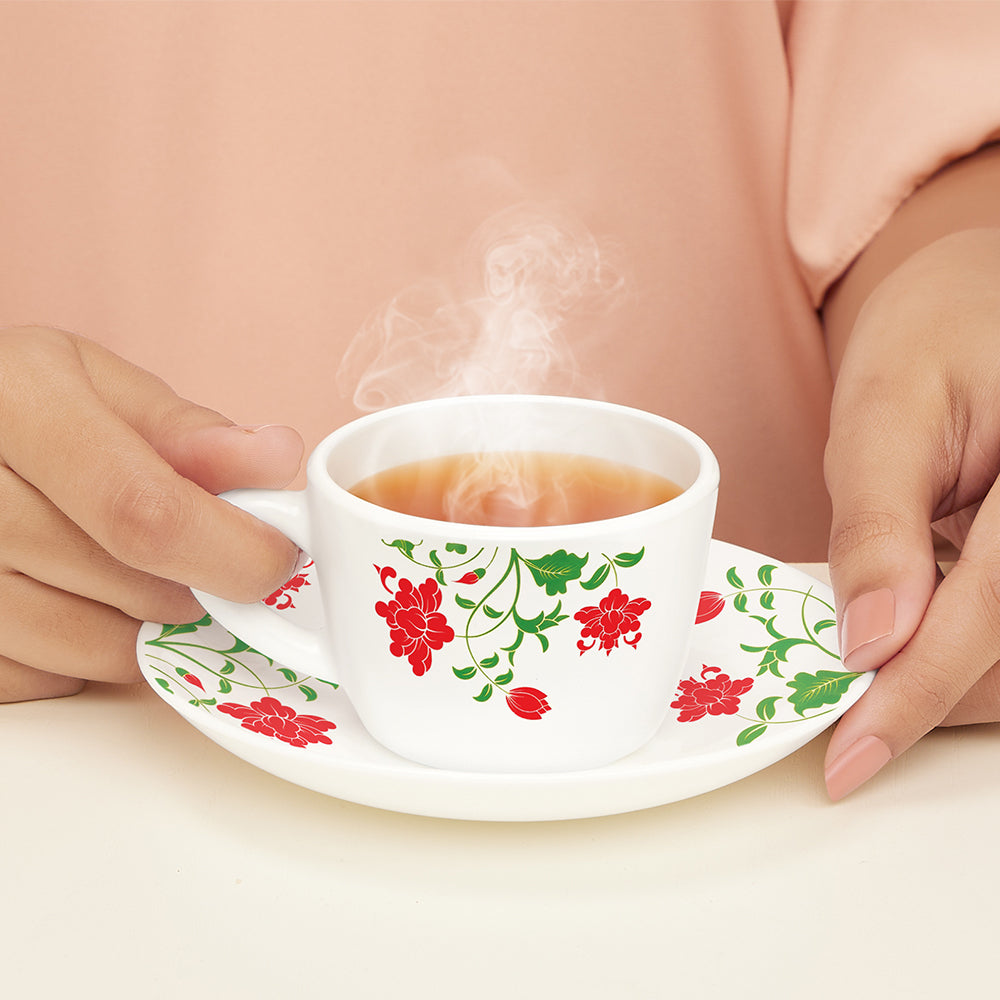 Borosil Larah Hazel Cup n Saucer Set of 12, 140ml