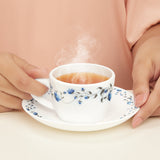 Borosil Larah Helena Cup n Saucer Set of 12, 140ml