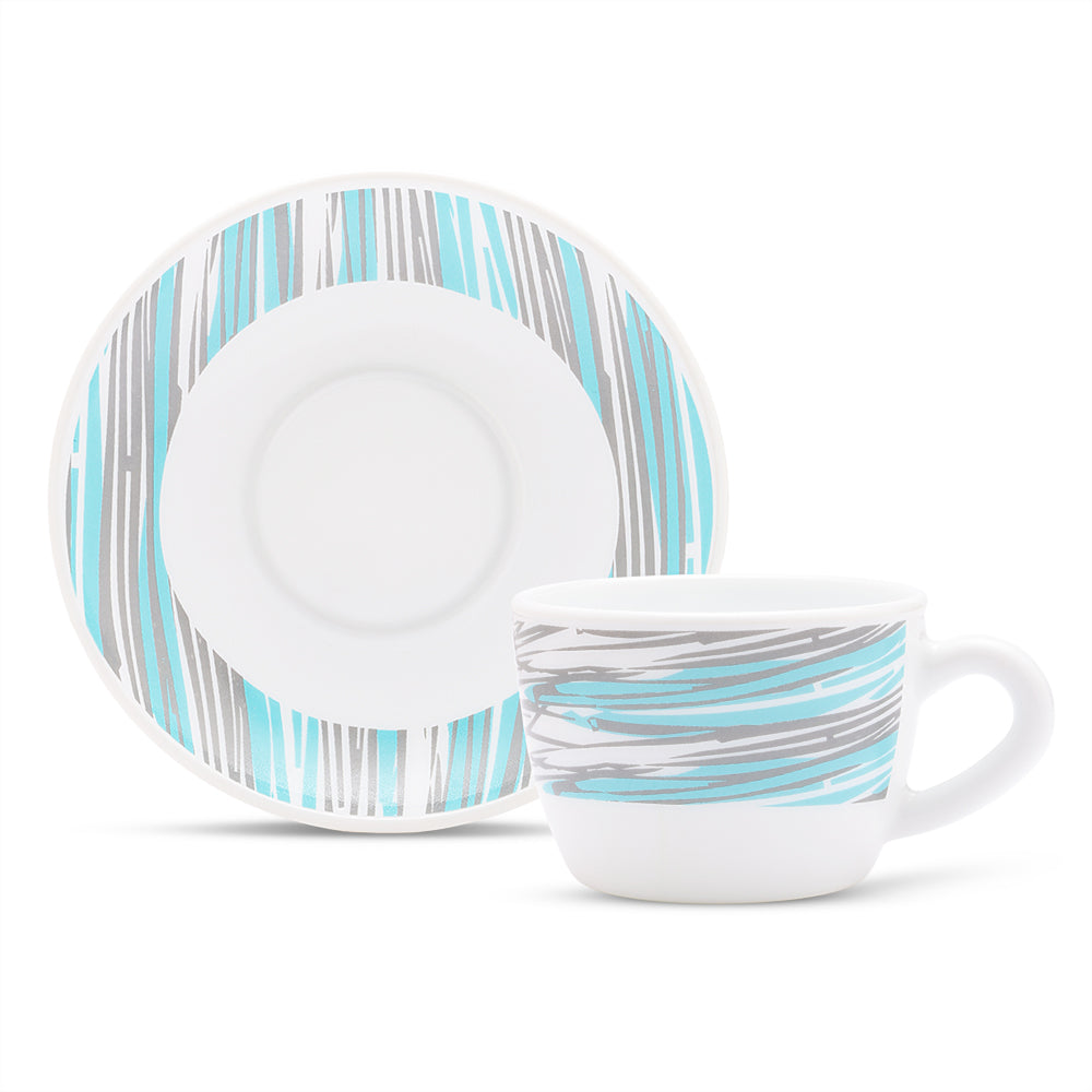 Borosil Larah Joy Cup n Saucers Set  of 12, 140ml