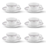 Borosil Larah Lark Cup n Saucers Set