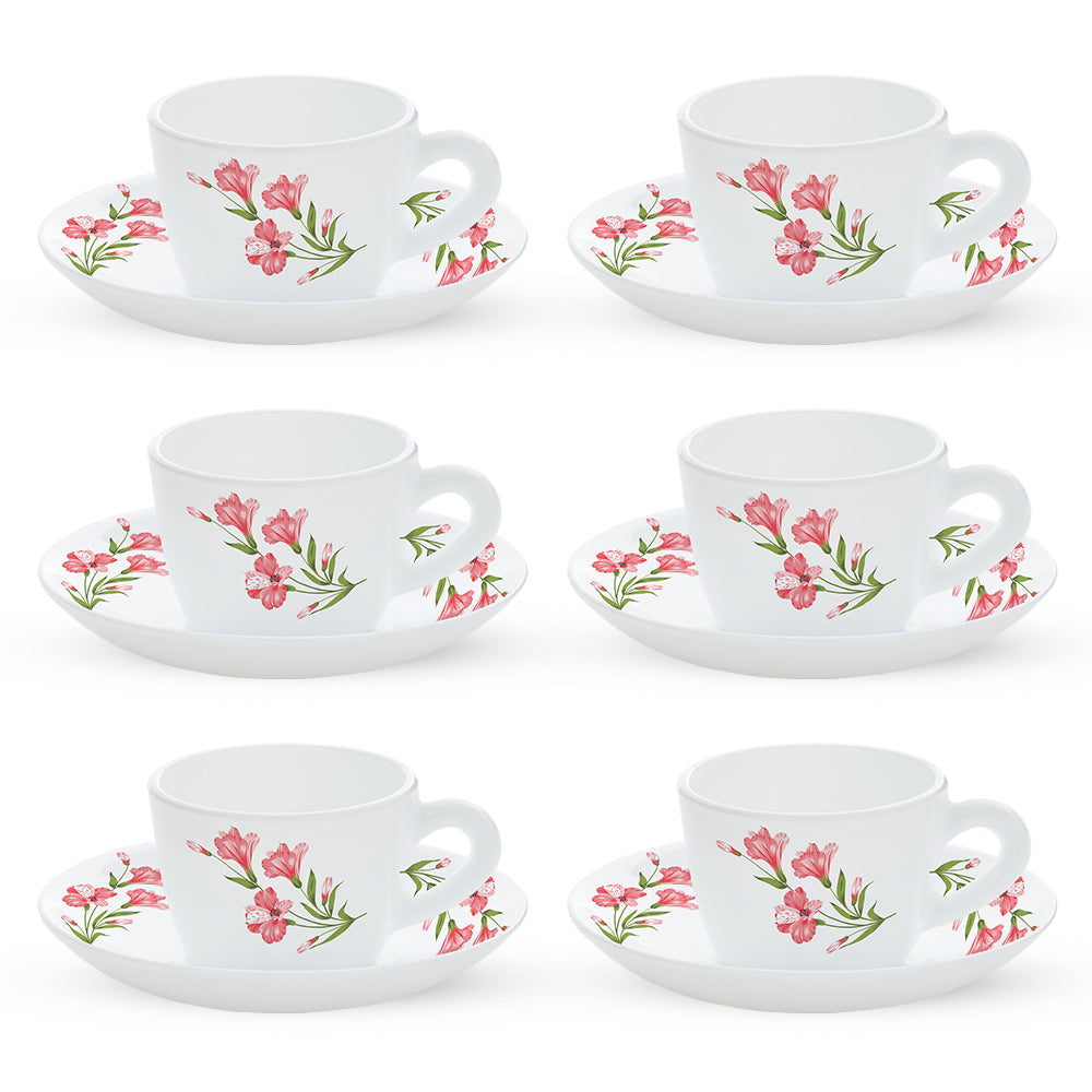 Borosil Larah Marina Peach Cup n Saucer Set