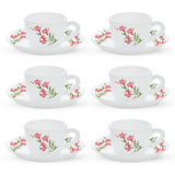 Borosil Larah Marina Peach Cup n Saucer Set
