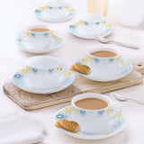 Borosil Larah Maya Cup n Saucer Set of 12, 140ml