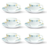 Borosil Larah Maya Cup n Saucer Set of 12, 140ml