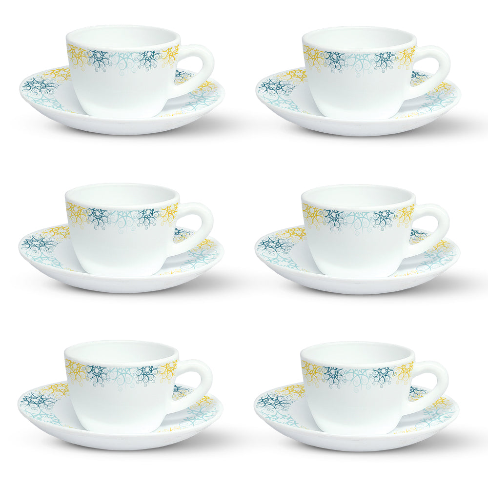 Borosil Larah Maya Cup n Saucer Set of 12, 140ml