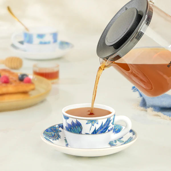 Borosil Larah New Iris Cup n Saucer Set of 12, 140ml