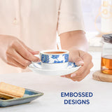Borosil Larah New Iris Cup n Saucer Set of 12, 140ml