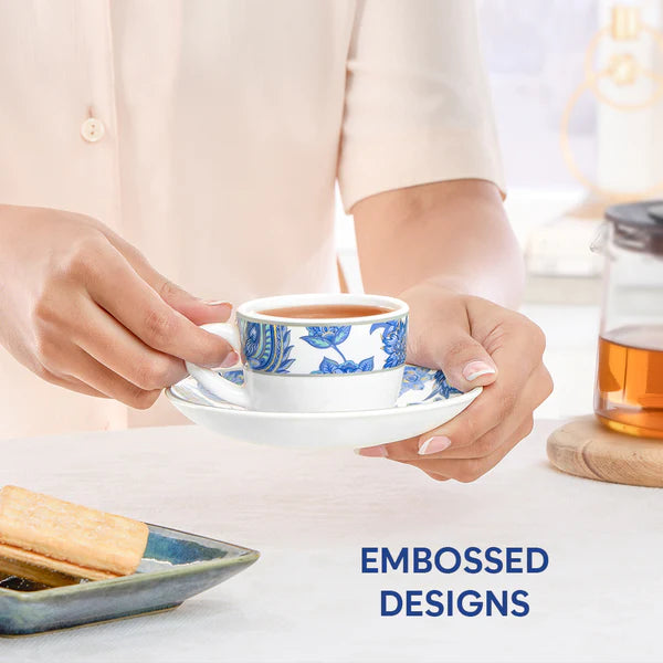 Borosil Larah New Iris Cup n Saucer Set of 12, 140ml