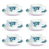 Borosil Larah Pansy Cup n Saucer Set of 12, 140ml