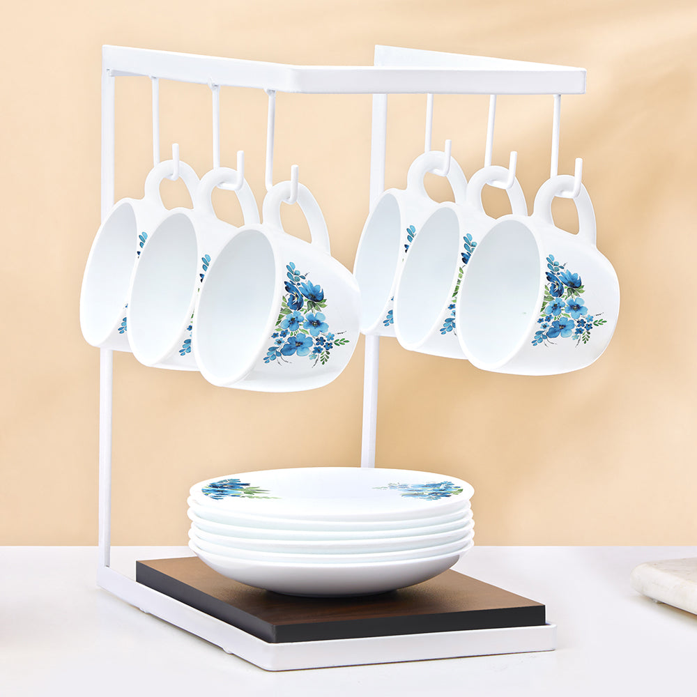 Borosil Larah Pansy Cup n Saucer Set of 12, 140ml
