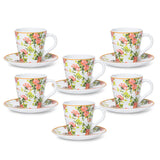 Borosil Larah Amora Mug n Saucer Set of 6, 160ml