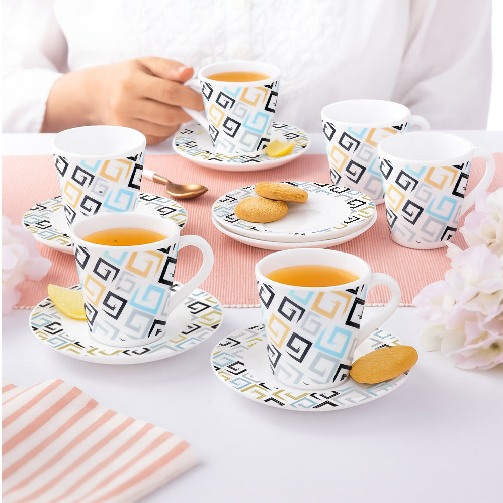 Borosil Larah Ember Mug n Saucer Set of 12, 160ml
