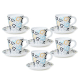 Borosil Larah Ember Mug n Saucer Set of 12, 160ml