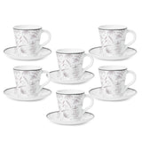 Borosil Larah Grandeur Mug n Saucer Set of 6, 160ml