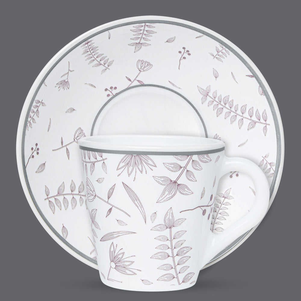 Borosil Larah Grandeur Mug n Saucer Set of 6, 160ml